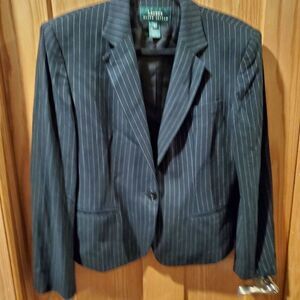 Lauren Ralph Lauren Pin Striped One Button Blazer